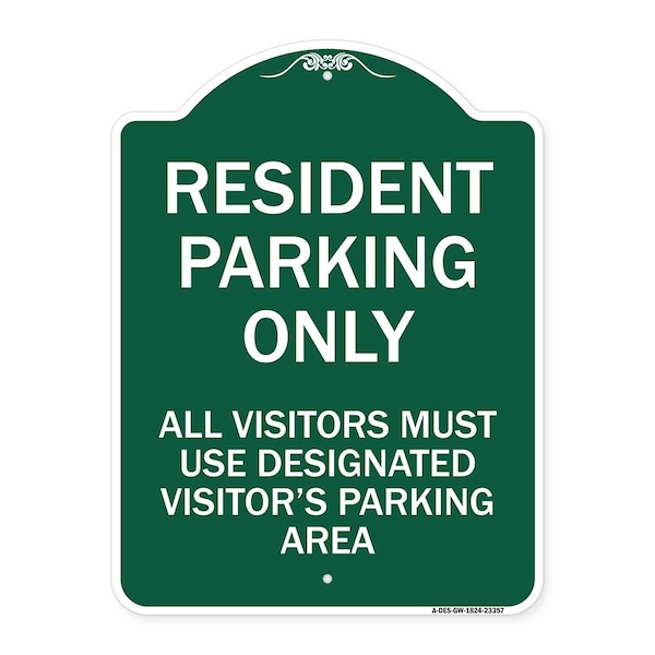 Parking Resident Parking Only All Visitors Must Use Designated Visitors Parking Area, GW-1824-23357